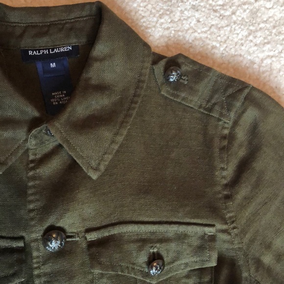 Ralph Lauren Jackets & Coats | Ralph Lauren Olive Green Linen Military Jacket | Poshmark